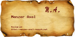 Menzer Axel névjegykártya